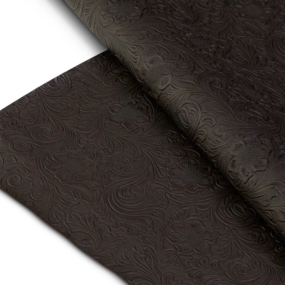Tooled Faux Leather Western Embossed Vinyl - Fabric By The Yard - Image 4 of 4
