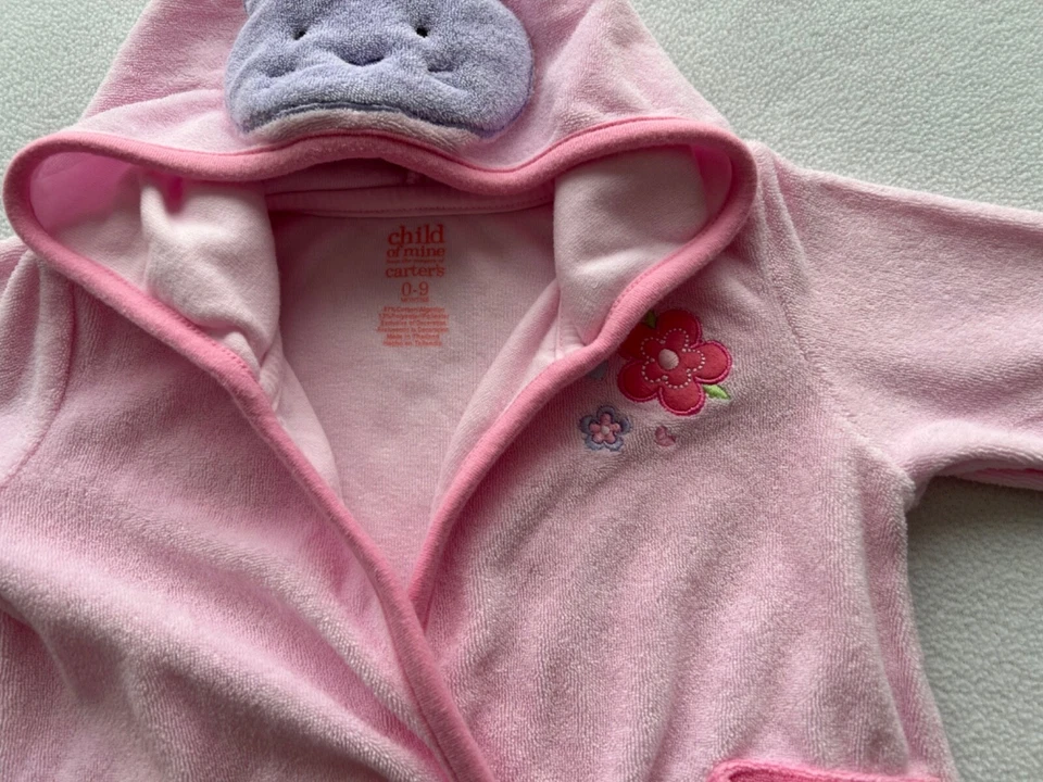 Bata con Capucha Carter's Bebé Baño Playa Piscina Diseño Gatito Conejito 0-9 Meses Foto 3 de 4