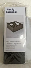 NIP Simply Essential Gray 24 Compartment Drawer Organizer 12" X 12.5 X 4.5"