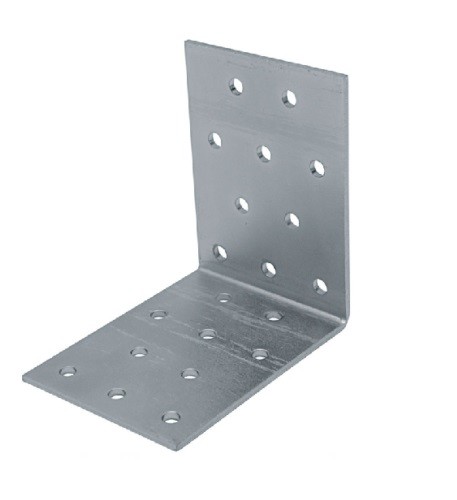 Galvanised Corner Brace Angle 90 Degree Bracket Timber Joist Plate Thickness 2mm - Afbeelding 1 van 2