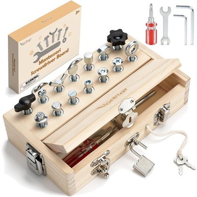 Montessori Spielzeug Holzspielzeug Schraubendreher Set Motorikspielzeug Kinde...