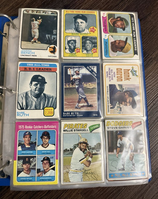 Topps 1975 Vintage MLB Baseball Card Lot Base Set Stars: Bench Aaron Mays