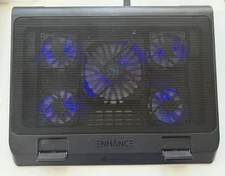 ENHANCE GX-C1 Laptop Cooling Pad Stand – 5 Fans, Blue LED Lights – 2 USB ports