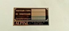 Typenschild Renault Alpine A110 108 110 310 610 Schild ID-plate s107 30x60mm