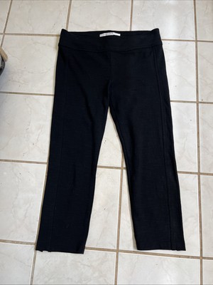 DIANE VON FURSTENBERG Black Viscose Knit Stretch SWEETIE PIE CAPRI Pants Sz 6