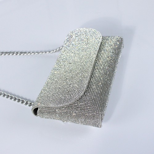Women Evening Purse Chain Shoulder Bag Wedding Party Rhinestone Glitter Clutch - Picture 14 of 23