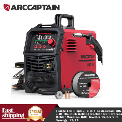 #ad ARCCAPTAIN 165A MIG Welder Large LED Display 4 in 1 Gasless Gas MIG Lift TIG $169.99