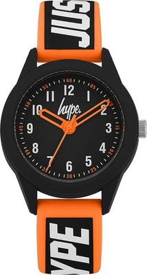 Hype Kids Watch with Black Dial and Orange Strap HYK004OB
