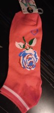 Womens Novelty Socks  Rose Flower Print  6 pair  Sock Lot  New 