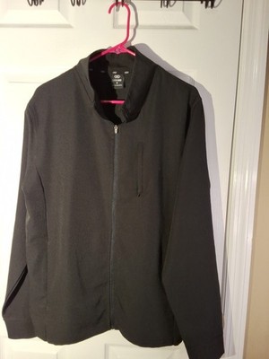 LEG3ND Mens Sz M Black Athletic Jacket Full Zip Top Zip Pocket Lots Of Perks