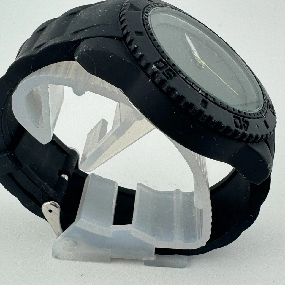 American Eagle Quartz Watch Men 50mm Black Analog Fixed Bezel Rubber New Battery - Image 3 of 4