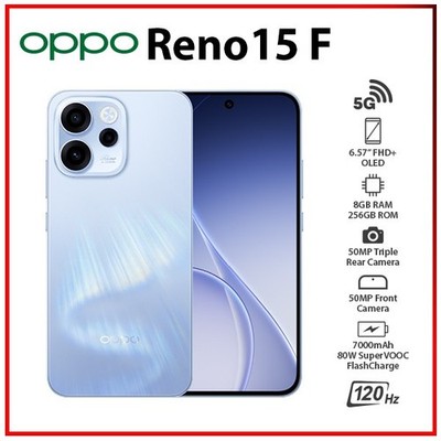 OPPO Reno15 F 5G 8GB+256GB AURORA BLUE Dual SIM Unlocked Android Mobile Phone