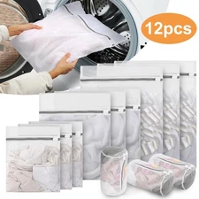 Reusable Mesh Laundry Bags 12 Pack Wash Bag for Clothes Socks Travel Organizer