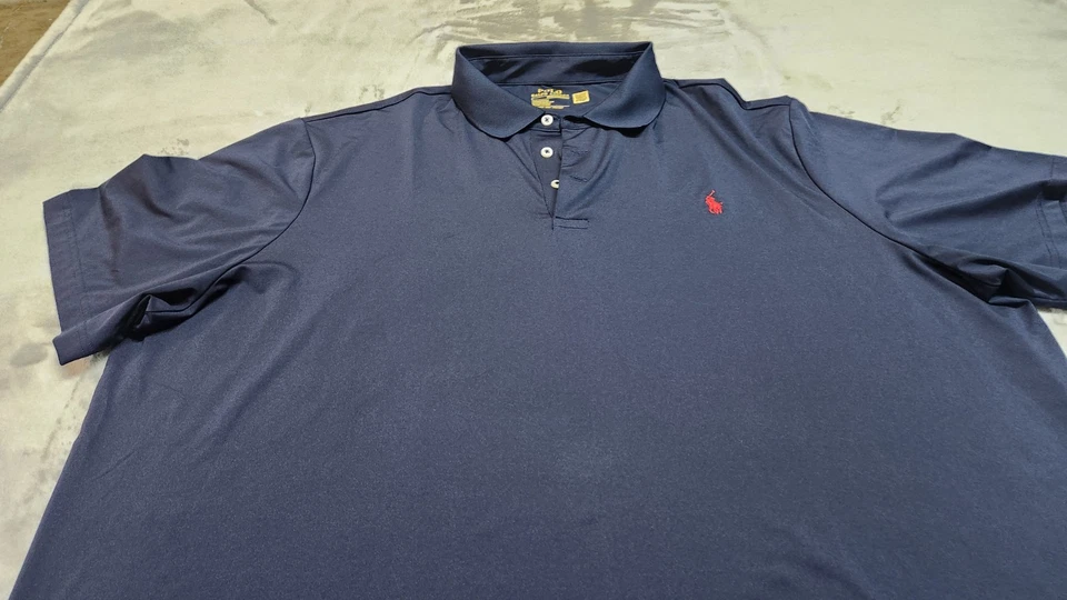 Polo Ralph Lauren Para Hombre Rendimiento Elastizado S/S Polo Azul Marino 2XL Foto 2 de 4