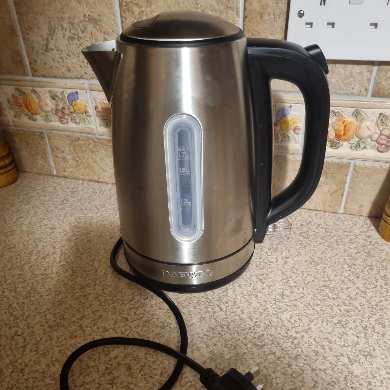 Daewoo Edinburgh 3kW Rapid Boil Jug Kettle Large 1.7L 360 Swivel Stainless Steel