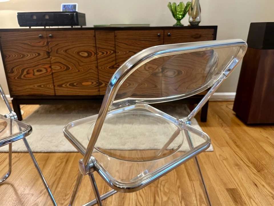 Par de sillas plegables vintage Anonima Castelli Plia - diseño Giancarlo Piretti Foto 4 de 4