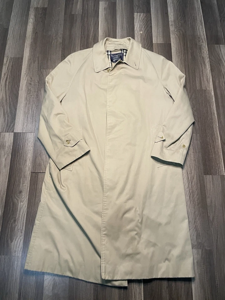 BURBERRY BURBERRYS VINTAGE WOMENS LONG TRENCH COAT Sz 50 - Image 2 of 4