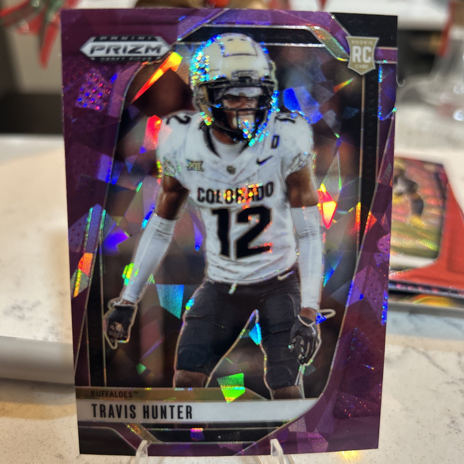 2025 Panini Prizm Draft Picks - Travis Hunter #20 - Purple Cracked Ice /199 (RC)