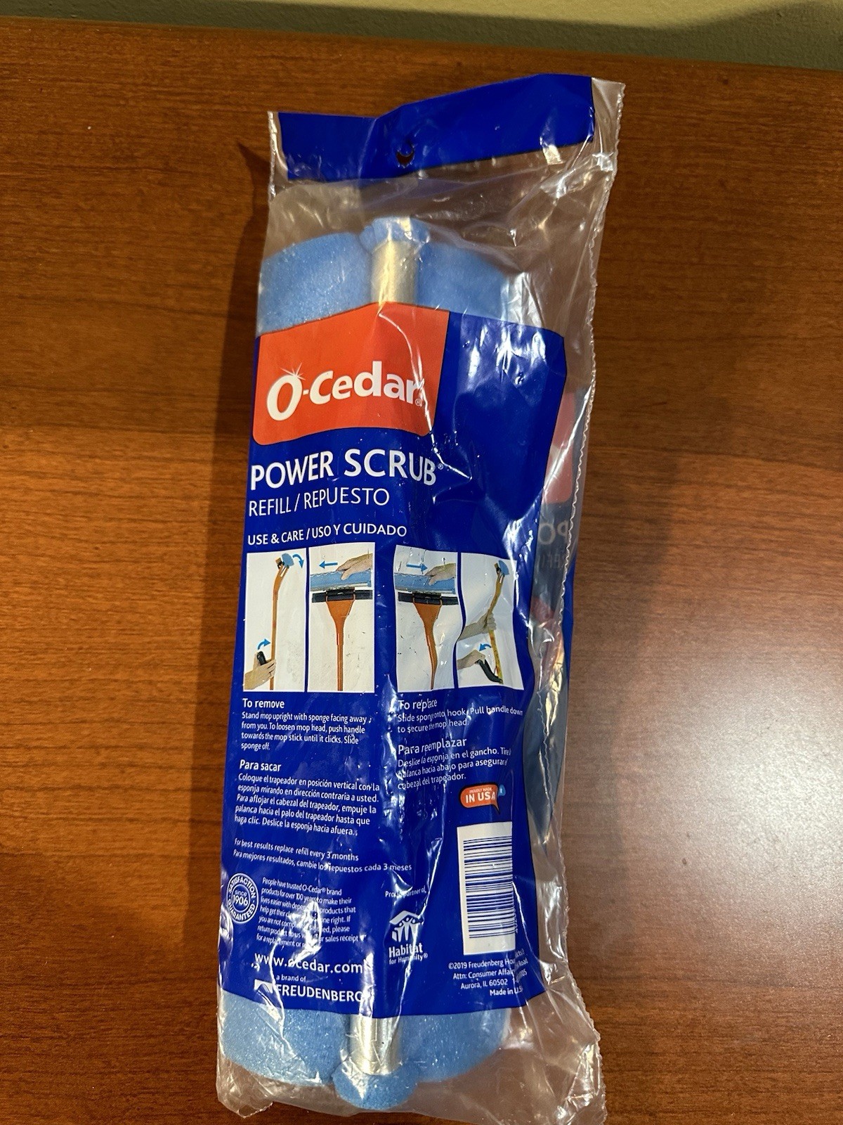 O-Cedar Power Scrub Roller Mop Refill Microfiber Sponge NEW