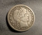 1902 Barber Quarter. 90% Silver Small Scratch On Front.