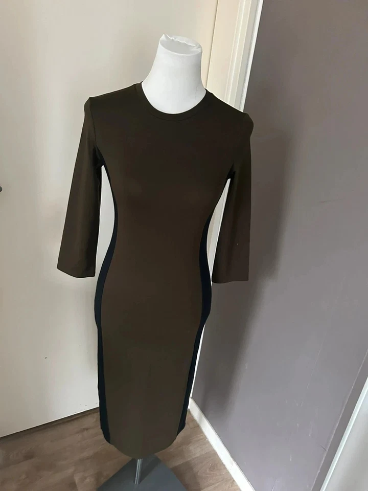 Zara Robe D’hiver, Moulante, Marron Et Noir, Manches Longues Femme, Taille S/36 - Photo 2/4