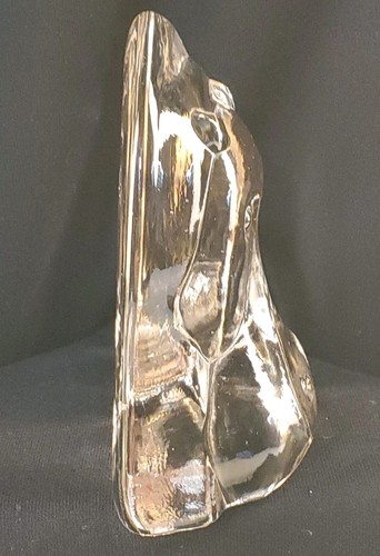 Clear Glass Hippopotamus Figurine Flat Back Layered Whimsical Hippo 4"W x 3"D - Picture 5 of 9