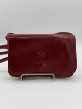 Vera Pelle Made in Italy Red Crossbody Bag Solid Rectangle Crossbody Strap