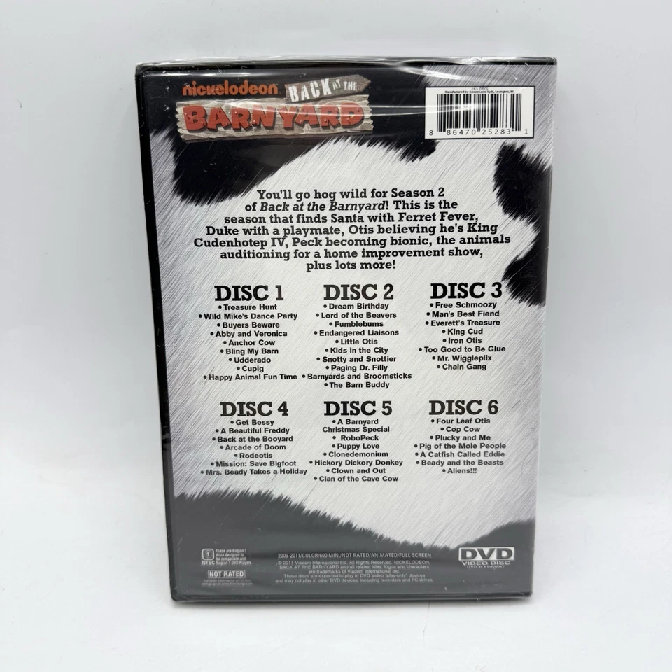Back at the Barnyard: сезон 2 (DVD 6-дисковый набор) совершенно новый запечатанный очень редкая трудно найти - Изображение 2 из 4