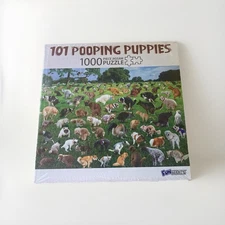 "1000 Piece Puzzle 101 Pooping Puppies Dogs Pooping Puzzle" Funwares  Sealed 