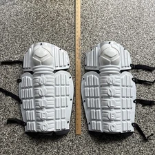 Mylec Street Hockey Shin Pads White 1 Pair used for half a season 18” size LG