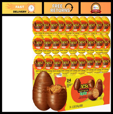 Bulk 24 Count Milk Chocolate Peanut Butter Creme Eggs - Individually Wrapped Eas