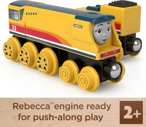 Thomas and Friends Wooden Railway Push Along Toy Train Rebecca with Coal Car - Picture 2 of 6
