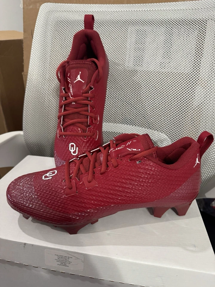 Nike Jordan Vapor Edge Speed 360 2 Oklahoma Sooners Football Cleats Men Size 9.5 - Image 3 of 4