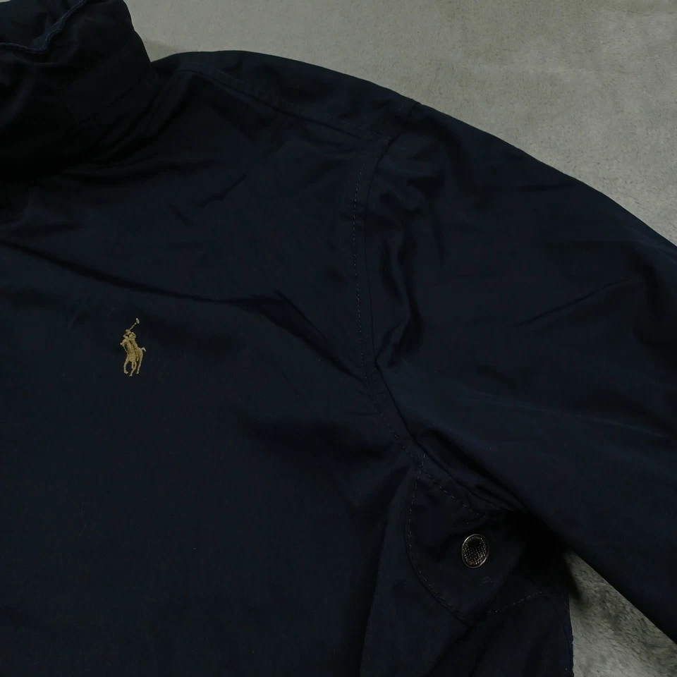 Винтажная мужская куртка Polo Ralph Lauren XXL синяя вентилируемая со скрытым капюшоном опрятная повседневная - Изображение 3 из 4