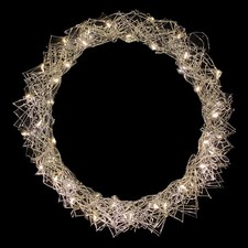 LED Kranz Metall Hängekranz Timer Tischdekoration Deko 40 LED Ø30cm warmweiß