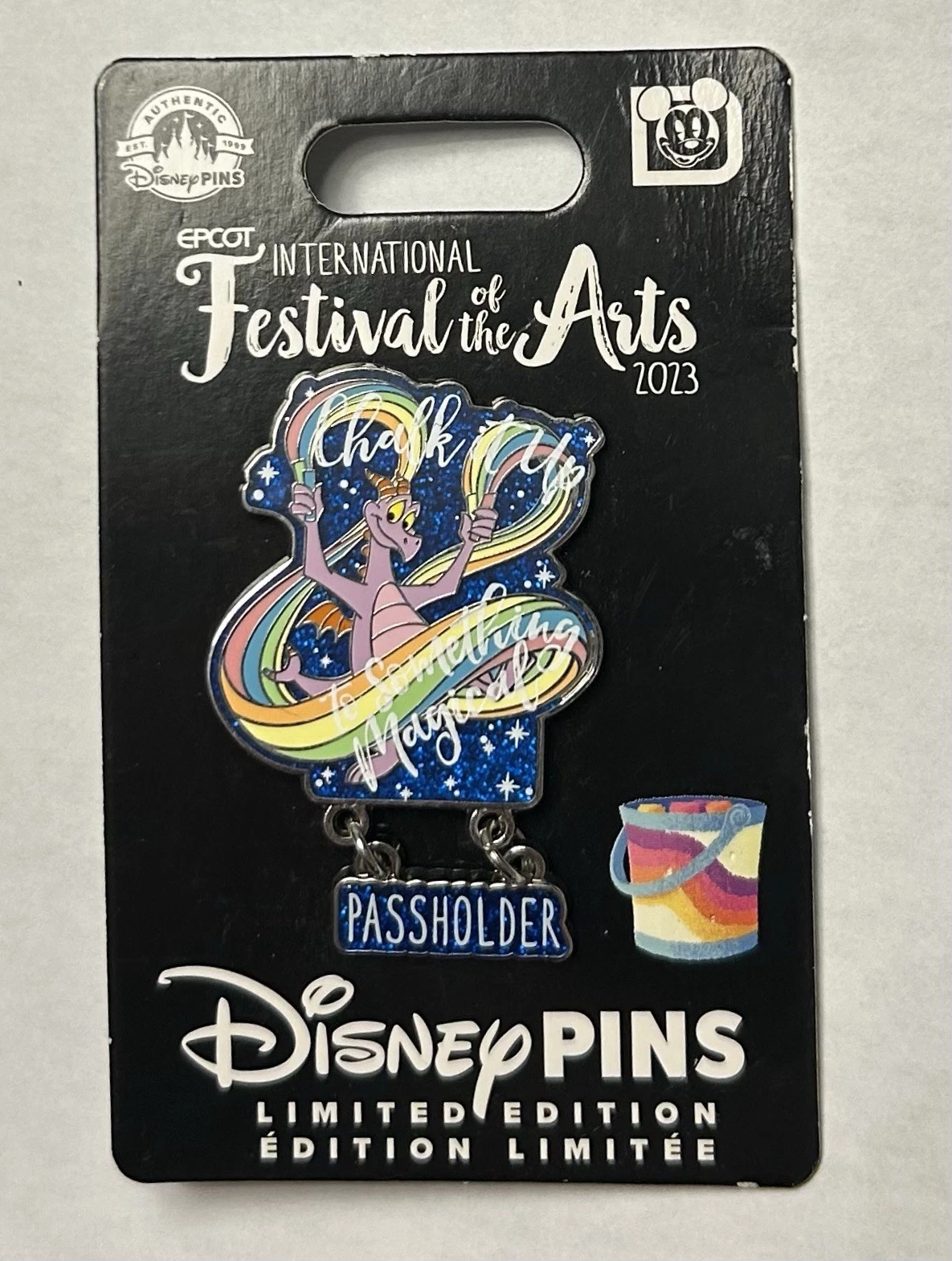 Disney World - Figment - Festival of the Arts 2023 Chalk It Up - Passholder Pin