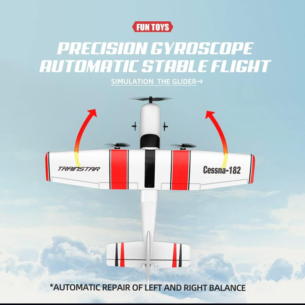 Beginner's 2.4GHz RC Airplane with Gyro & 3 Batteries - Easy to Fly Glider