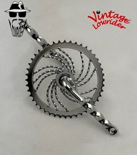 VINTAGE LOWRIDER TWISTED 5 1/2" CRANK  TWISTED 44T SPROCKET CRUISER BICYCLES.