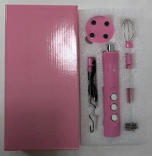 Cook's Essentials Handheld Rechargeable Milk Frother PINK + 3 Attachments