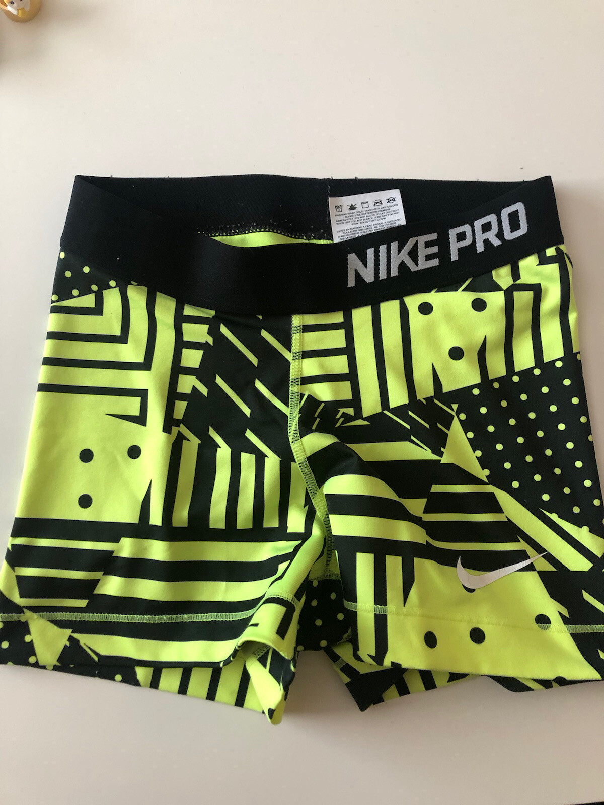 yellow nike pro shorts