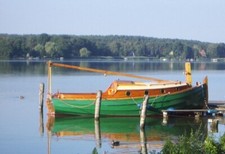 Seltenes Catboot aus Holz, Motorboot, Seezunge, Tuckerboot