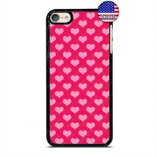 iPod Touch 7 6 5 4 Slim Hard Rubber Case Cover Cute Heart Pattern Cell Phone