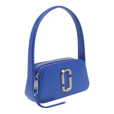 $341. Marc Jacobs The Slingshot Shoulder Bag Saffiano Leather Blue Silver