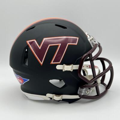 Virginia Tech Hokies CUSTOM Matte Black Mini Football Helmet