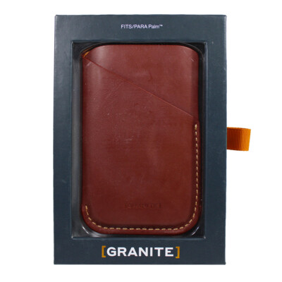 Granite Leather Sleeve Rugged Cover Case For Palm Phone - Dark Brown