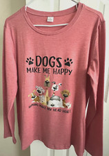 NWT Dog Lovers Pink Light Sweater, L Size