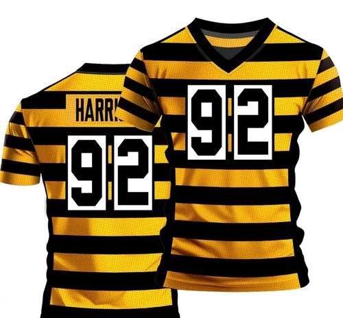 PITTSBURGH STEELERS #92 James Harrison Stitched Striped Football Jersey Mens XL - Picture 2 of 7
