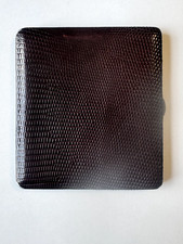 Vintage 1980's Dunhill Burgundy Lizard Skin Cigarette Case Gold-Plated Leather