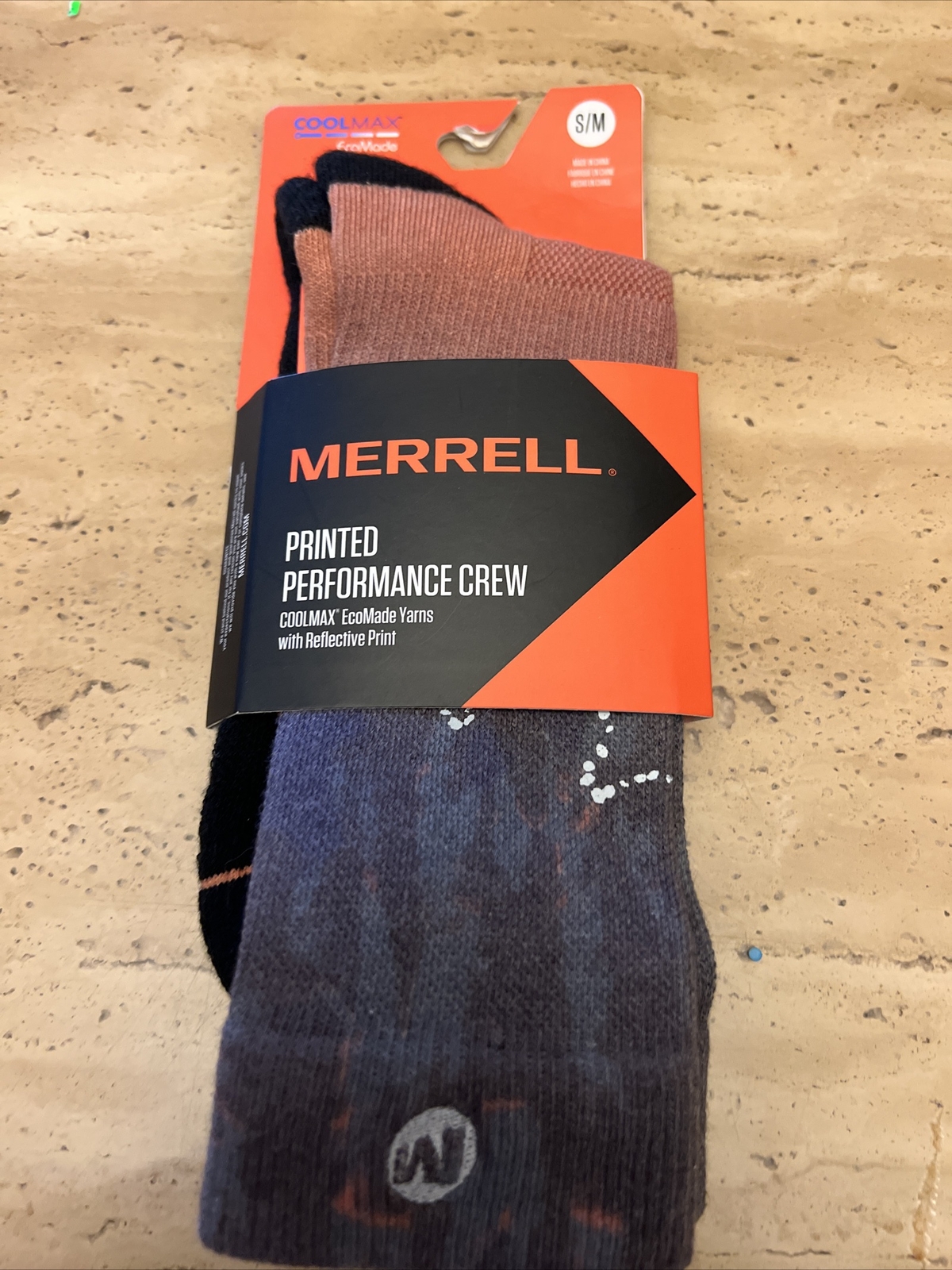 MERRELL CALZE DA TREKKING STAMPATE OMBRE RIFLETTENTI PER ADULTI SM. Nuovo