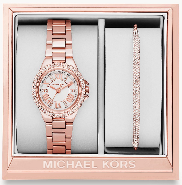 NEW Michael Kors Petite Camille Rose Gold Crystal Watch